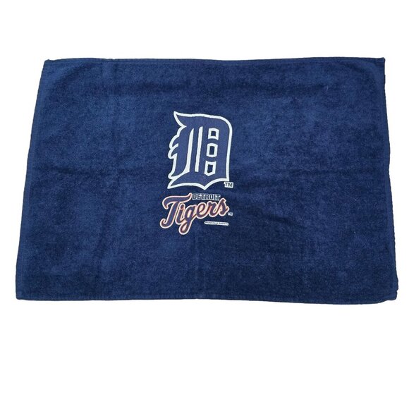 McArthur Towels Sports Vintage Detroit‎ Tigers MLB Baseball Navy Blue Hand Towel - Picture 1 of 4